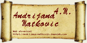 Andrijana Matković vizit kartica